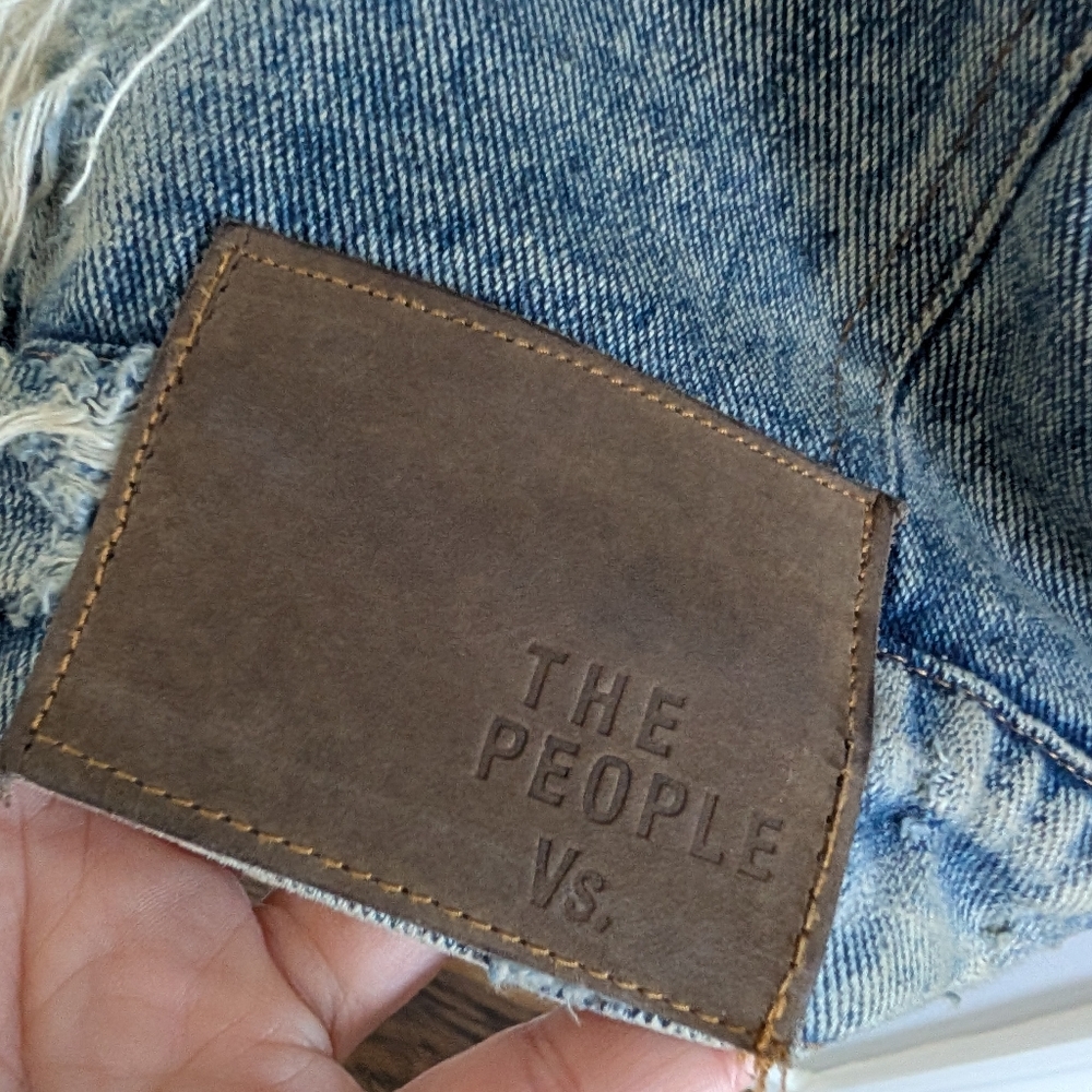 The People VS. Eddie Sherpa Destroyed Denim Jacket Medium Unisex Men's Women's - Picture 7 of 7